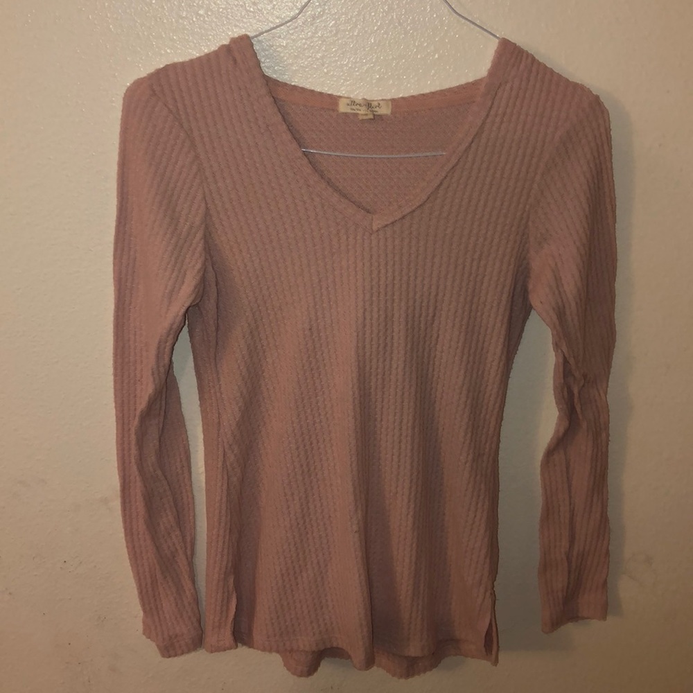 Pink cozy hooded sweater